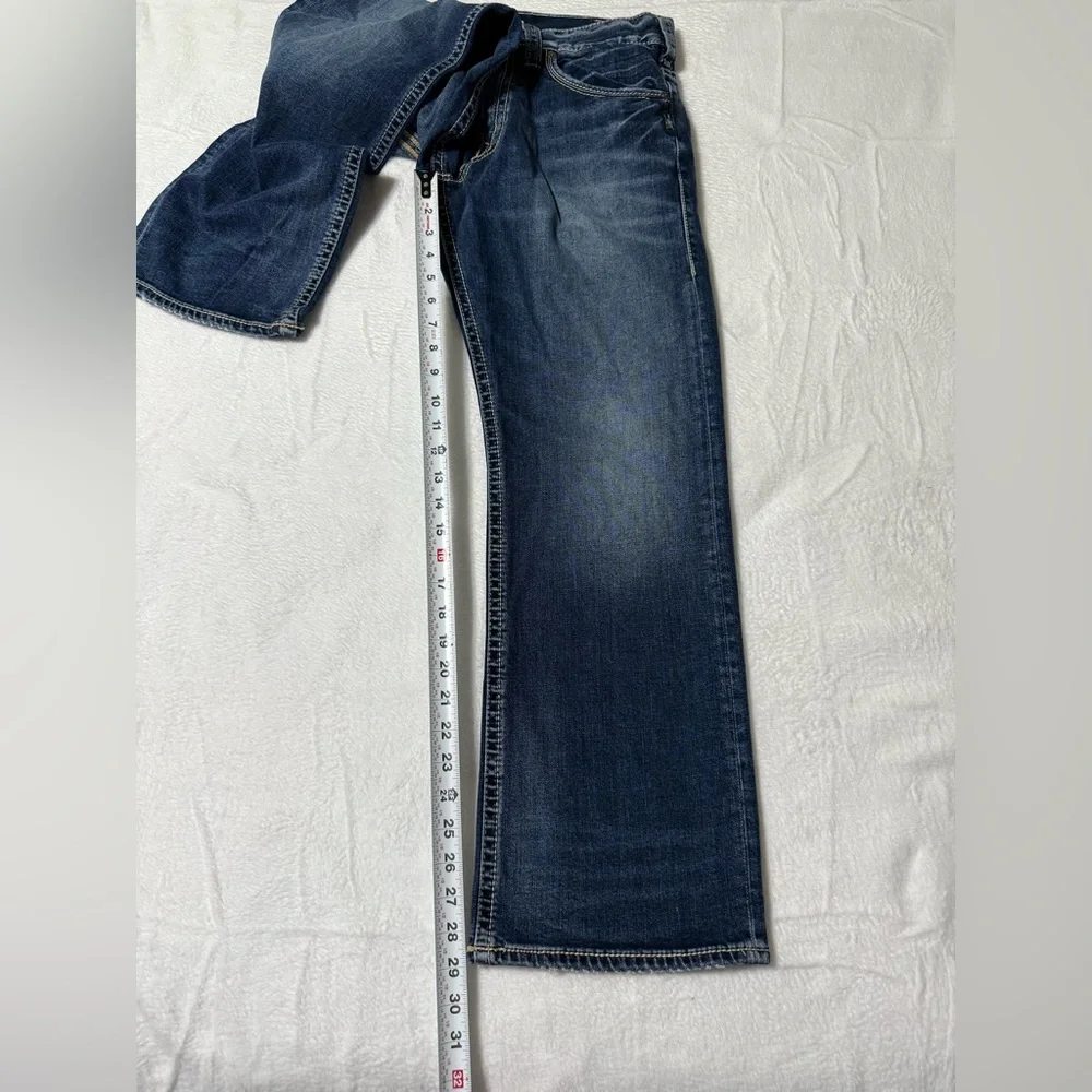 Silver Jeans Zac Mens 33x29 Relaxed Fit Straight Leg Mid‎ Rise Medium Wash